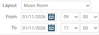 Select Room Type Music Rooms from the Quick Search Section