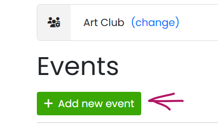 Add new Event under the Events button