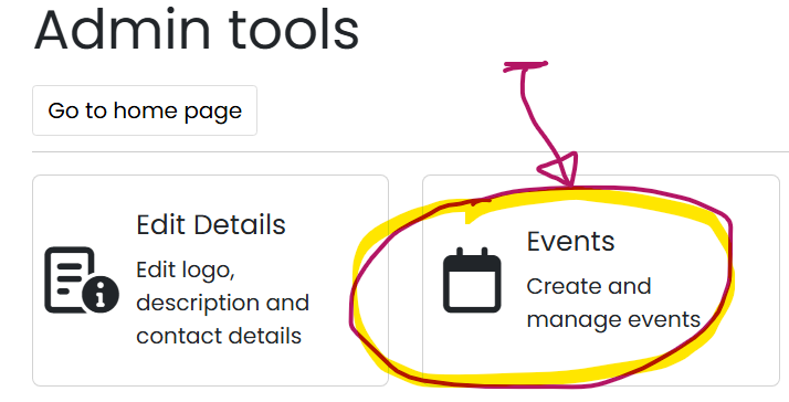 Admin Tools - Add Event or Run off Sales Reports