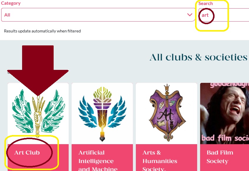 Locate your Club or Society