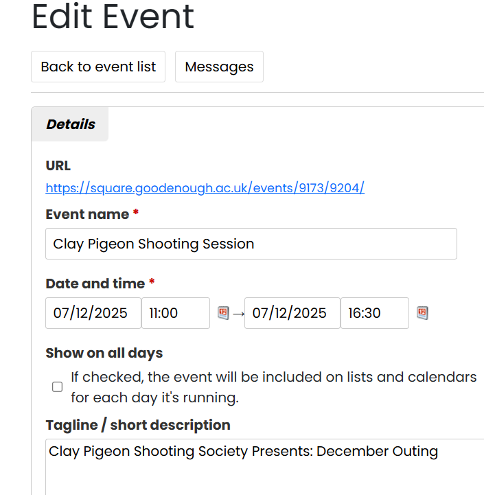 Event Start and End Dates and Times : PLEASE SEE SCREENSHOT AND INSTRUCTIONS BELOW!!!