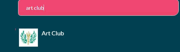 Search for your club or society in the mega menu