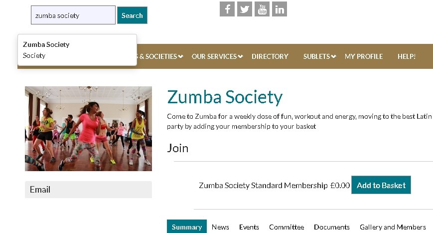 Society example - Zumba